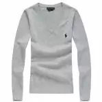 polo-ralph lauren pulls femmes 2019U nouveau v col manche longue gris clair